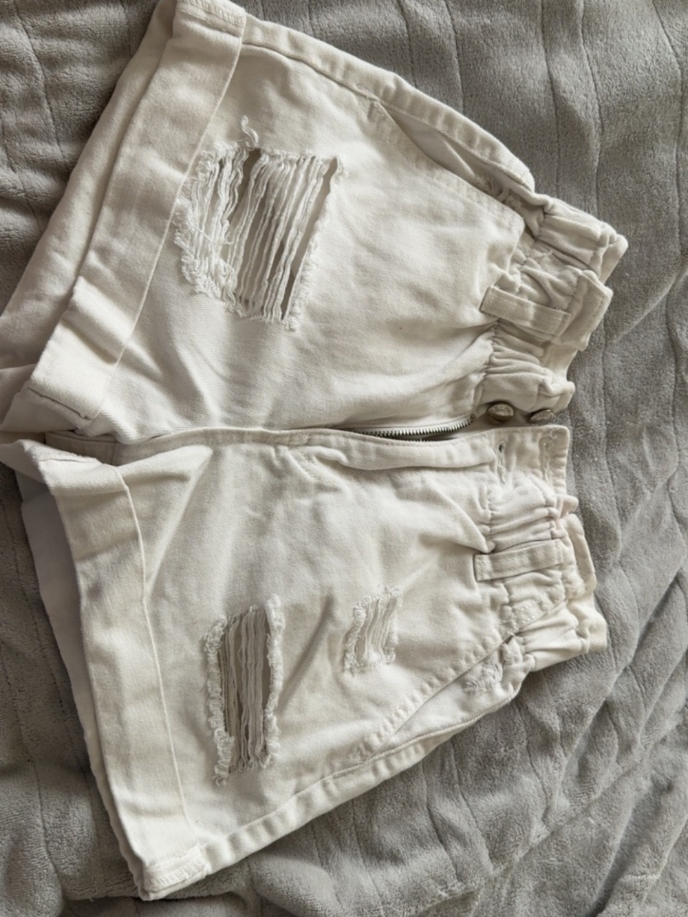 Forever 21 Cream Paperbag Waist Shorts